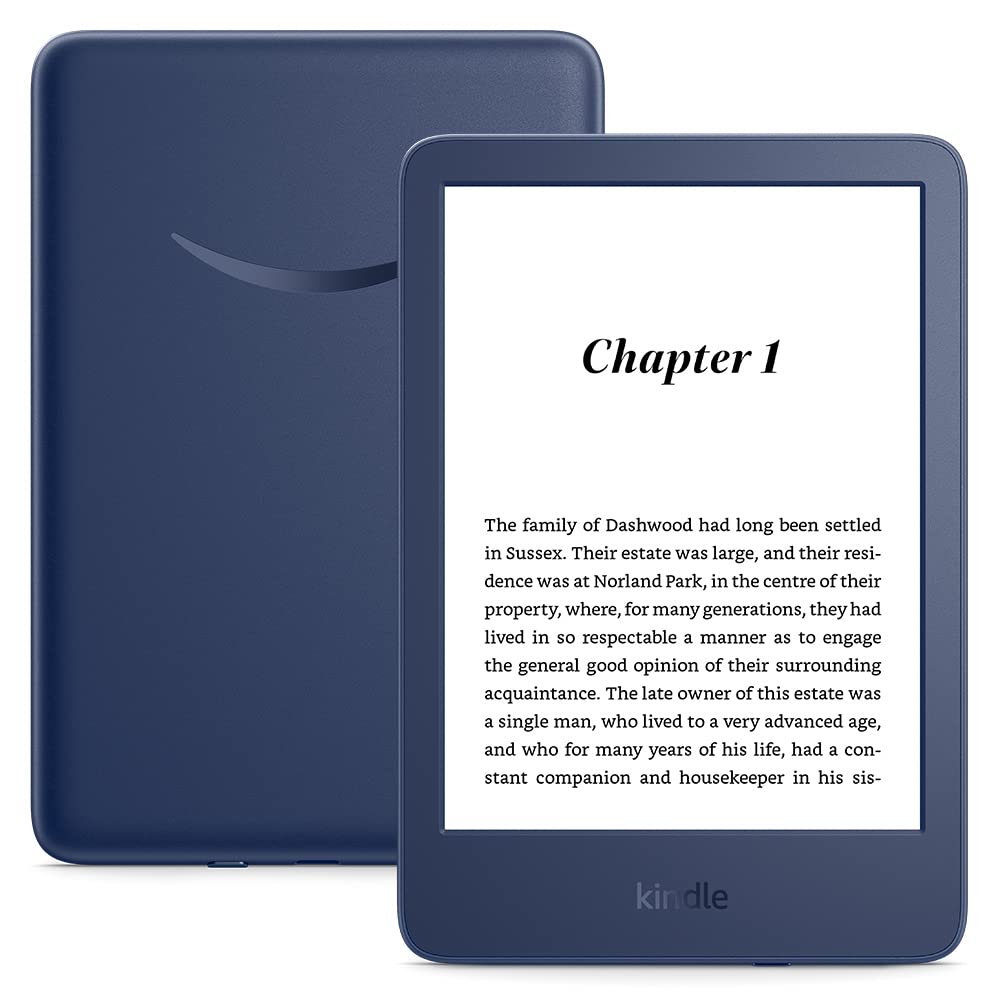 Kindle (2022 release) – The lightest and most compact Kindle, now with a 6”, 300 ppi high-resolution display, and 2x the storage | Denim