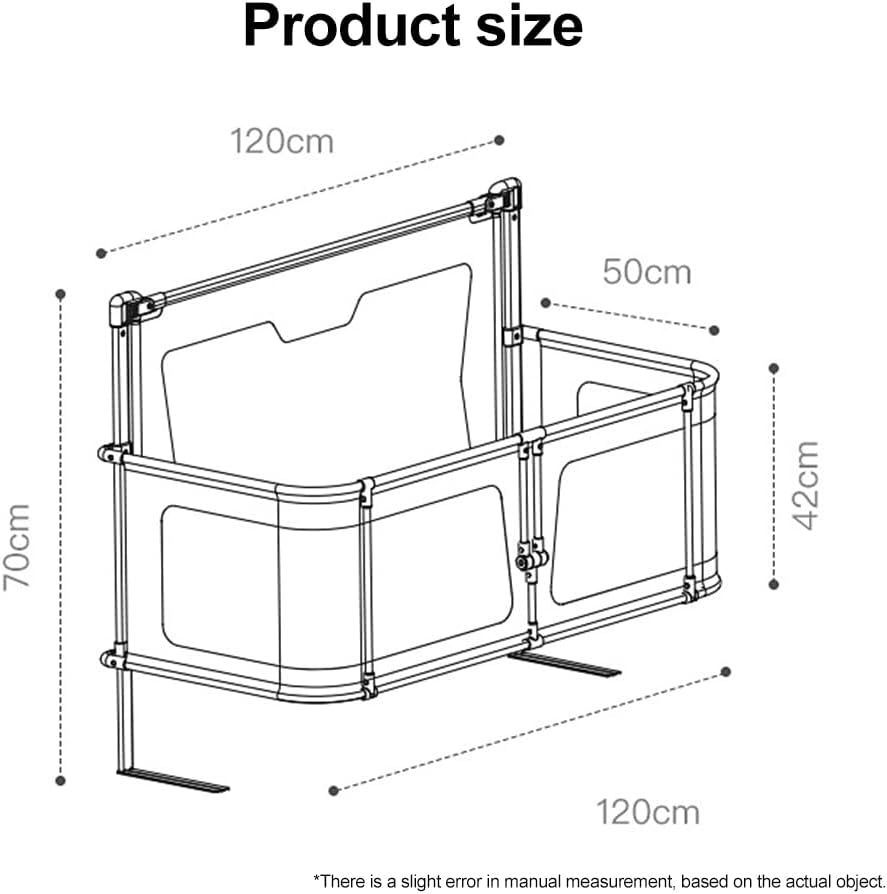 HCLSHOP Baby Bedside Sleeper 3 in 1 Folding Portable Crib Breathable and Visible Mesh Window Soft Washable Liner and Sturdy Aluminum Alloy Easy to Assemble