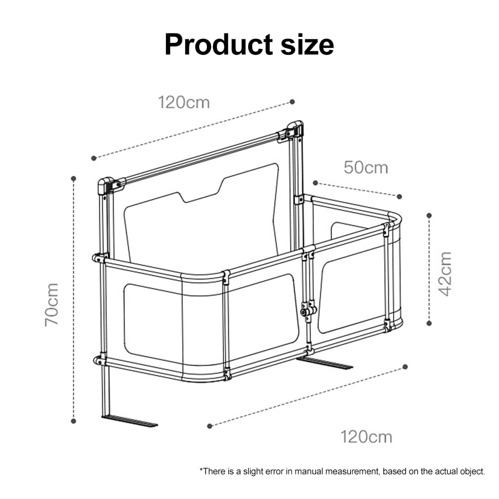 HCLSHOP Baby Bedside Sleeper 3 in 1 Folding Portable Crib Breathable and Visible Mesh Window Soft Washable Liner and Sturdy Aluminum Alloy Easy to Assemble