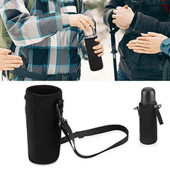 Water Bottle Sleeve, Durable Soft Water Bottle Carrying Pouch, Drink Bottle Holder Bag for Outdoor Camping Hiking Fishing 26cm Black Diochepkybwndt5g-03