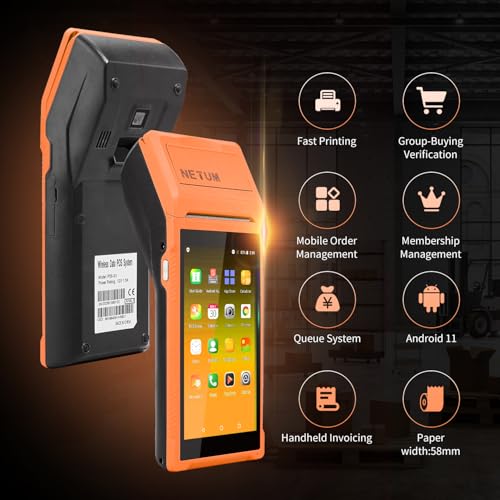 NETUM Handheld PDA Android 11.0 POS Terminal with Receipt Printer (P58-03)