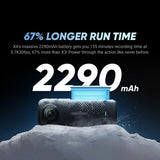 Insta360 X4 Waterproof 8K 360 Action Camera Kit | Live Stream, AI Editing, 72MP 360 Photo, 4K Wide-Angle Video Camera | Includes Selfie Stick, Lens Cap, & 256 GB Micro SD Card