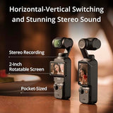 DJI Osmo Pocket 3, Vlogging Camera with 1'' CMOS & 4K/120fps Video, 3-Axis Stabilization, Face/Object Tracking, Fast Focusing, 2" Rotatable Touchscreen, UAE Version with Official Warranty Support