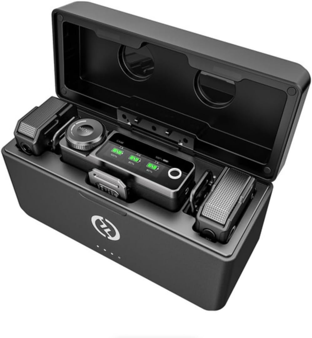 Hollyland LARK MAX Wireless Microphone, ENC Noise Canceling, Studio Audio Quality, 22H Duration, 820ft Range, 8GB Storage Recording Mic, Compatible with DSLR Camera, iPhone, Android and PC, black