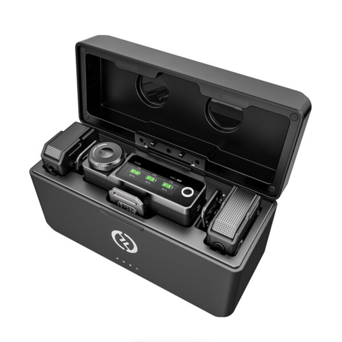 Hollyland LARK MAX Wireless Microphone, ENC Noise Canceling, Studio Audio Quality, 22H Duration, 820ft Range, 8GB Storage Recording Mic, Compatible with DSLR Camera, iPhone, Android and PC, black