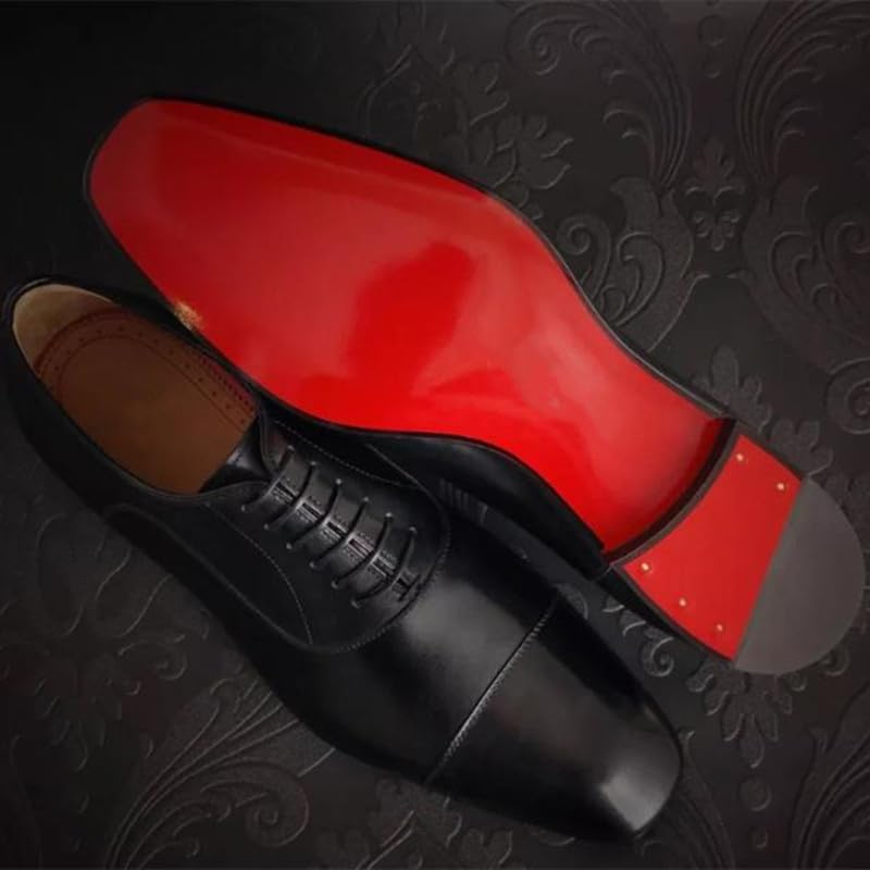 Loafers for Men Red Sole Brogue Round Toe Lace Up Pu Leather Party Weddings Shoes Men Shoes