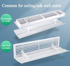 Air Conditioner Deflector Central AC Air Flow Deflector Prevent The Cold Air from Blowing Straight, Angle Adjustable, Easy Installation, for Vents, Sidewall, Home AC (7.8''×24.8'')