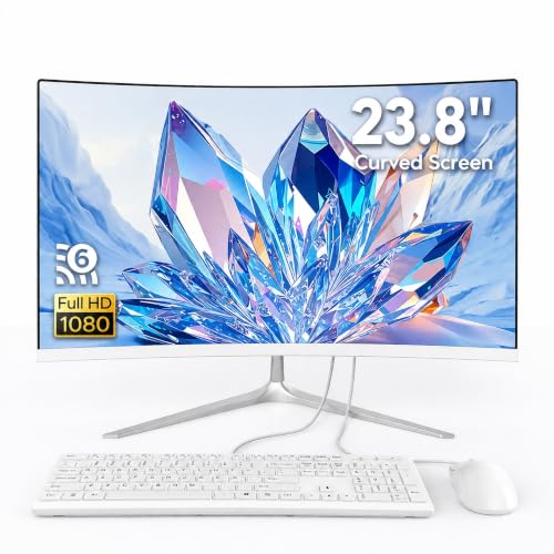 All-in-one computer 23.8 inch curved screen,slim design for office