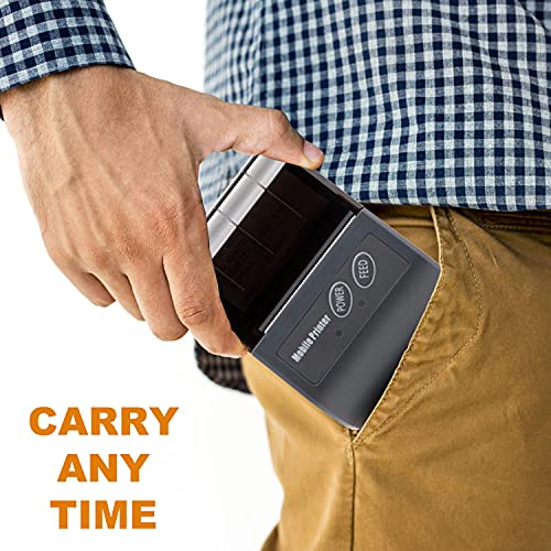 Rongta Mobile Bluetooth Receipt Printer, Mini Portable Thermal POS Printers 58MM for ESC/POS, Compatible with Android/Windows, DO NOT Support Square/iOS/ipad/iPhone, RPP02N (Black)