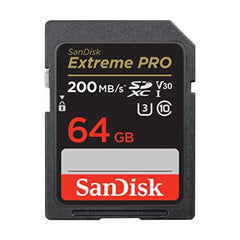 SanDisk 64GB Extreme PRO SDXC card + RescuePRO Deluxe, up to 200MB/s, UHS I, Class 10, U3, V30 SDSDXXU 064G GN4IN, Black