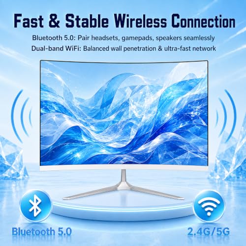 All-in-one computer 23.8 inch curved screen,slim design for office