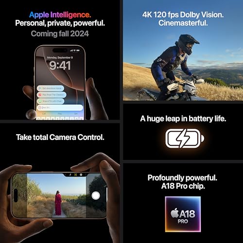 Apple (Refurbished) iPhone 16 Pro (256GB) Desert Titanium - Dual eSIM (US Version)