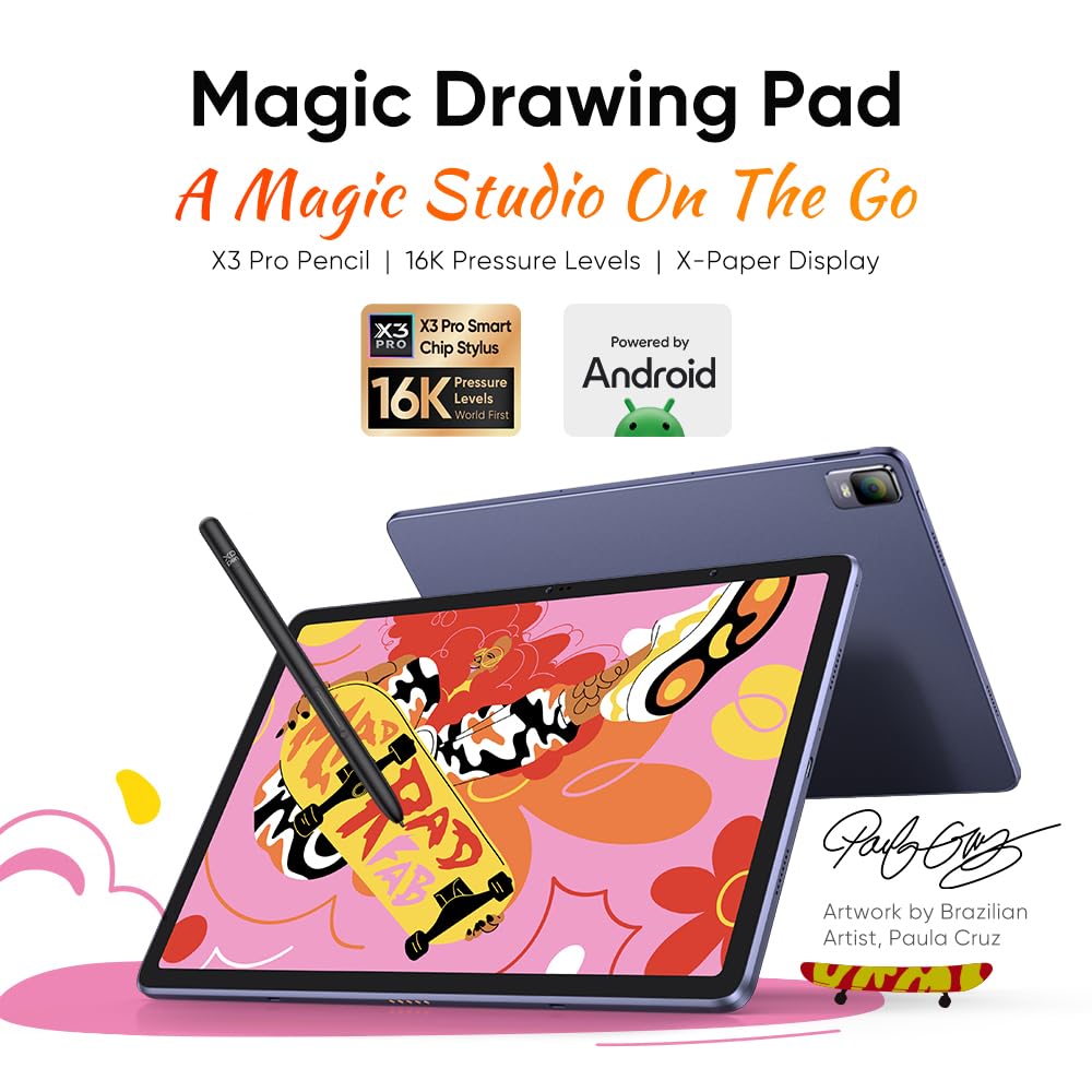 XP-PEN Magic Drawing Pad 12.2 Inch Standalone Drawing Tablet No Computer Needed with 16384 Pressure Levels X3 Pro Battery-Free Stylus Paper-Like Screen 8GB + 256GB Portable for Digital Drawing Artists