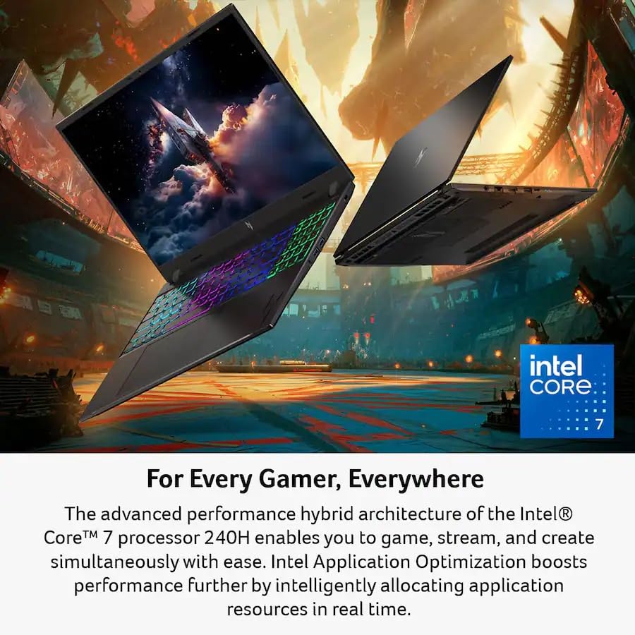 Acer Nitro V 16" WUXGA 165Hz Gaming Laptop | Intel Core 7 240H Processor | NVIDIA GeForce RTX 5060 | 16GB DDR5 1TB SSD | Backlit KB Wi-Fi6E Bluetooth Win11 Obsidian Black | w/USB Hub, W/GaLiMu