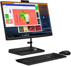 Lenovo IdeaCentre 22" FHD All-in-One Desktop , Intel Pentium Gold 7505, DVD-RW, Webcam, Wireless KB&Mouse, Win 11 Home, Black (16GB RAM | 512 GB SSD) (Upgraded)