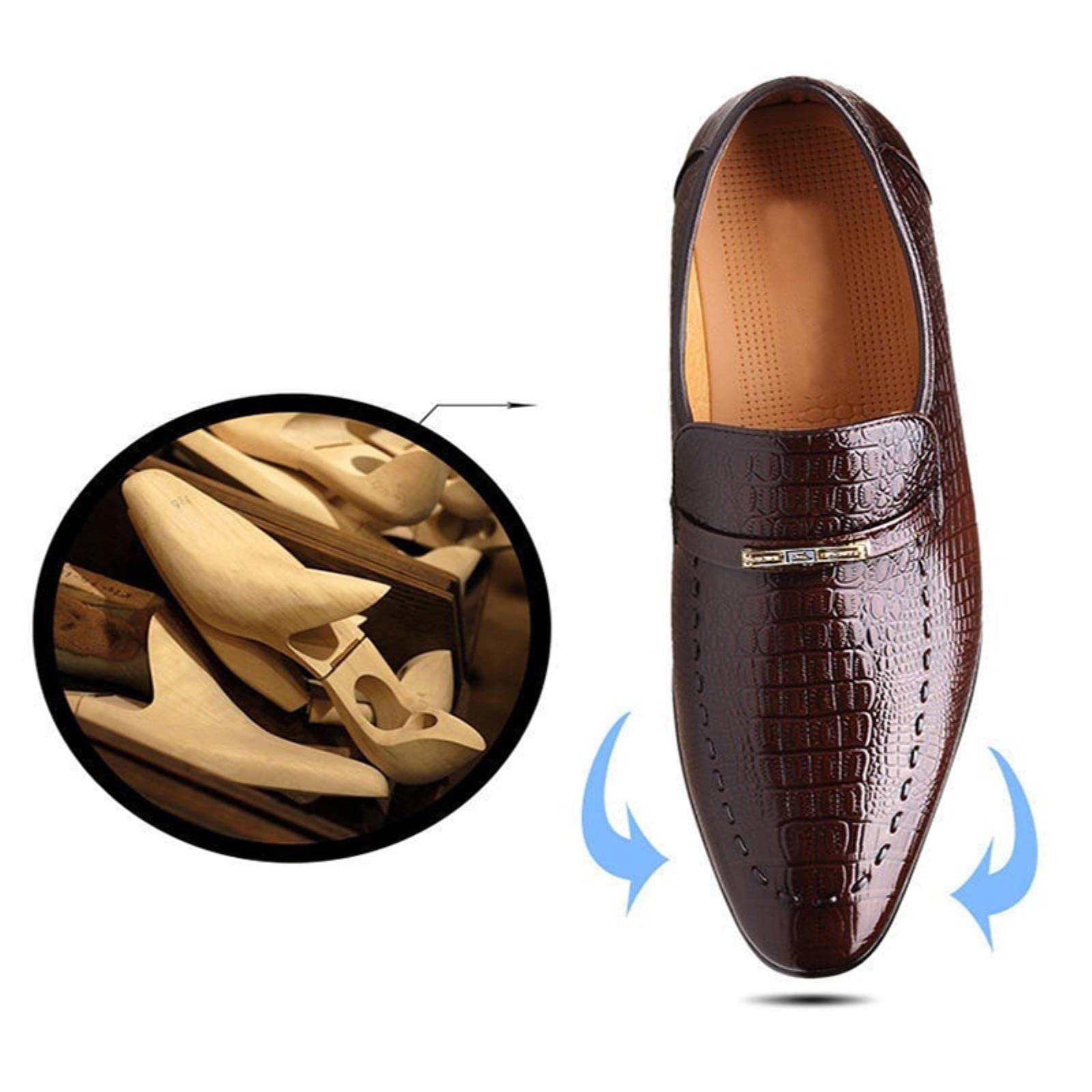 Casual Shoes Classic Low-Cut Embossed Leather Shoes Comfortable Business Dress Shoes Man Loafers Plus Size 48 shose