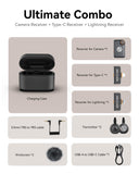 Hollyland Lark M2S Ultimate Combo (Camera RX+Lightning RX+Type-C RX) Wireless Lavalier Microphone for iPhone/Camera/Android/PC, Compact Mic, Titanium Clip, Noise Cancelling, Vlog