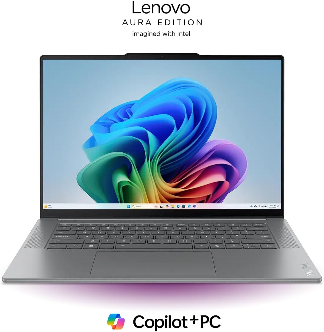 Lenovo Yoga Slim 7 Aura Edition, CoPilot+ PC AI Boost 47 TOPS, 15.3" 120Hz 2.8K Touch, Intel Core ultra 7 258V, 32GB RAM, 1TB SSD, Intel Arc Graphics 140V, Bklit Eng-Arb KB, Luna Grey - [83HM000XAX]