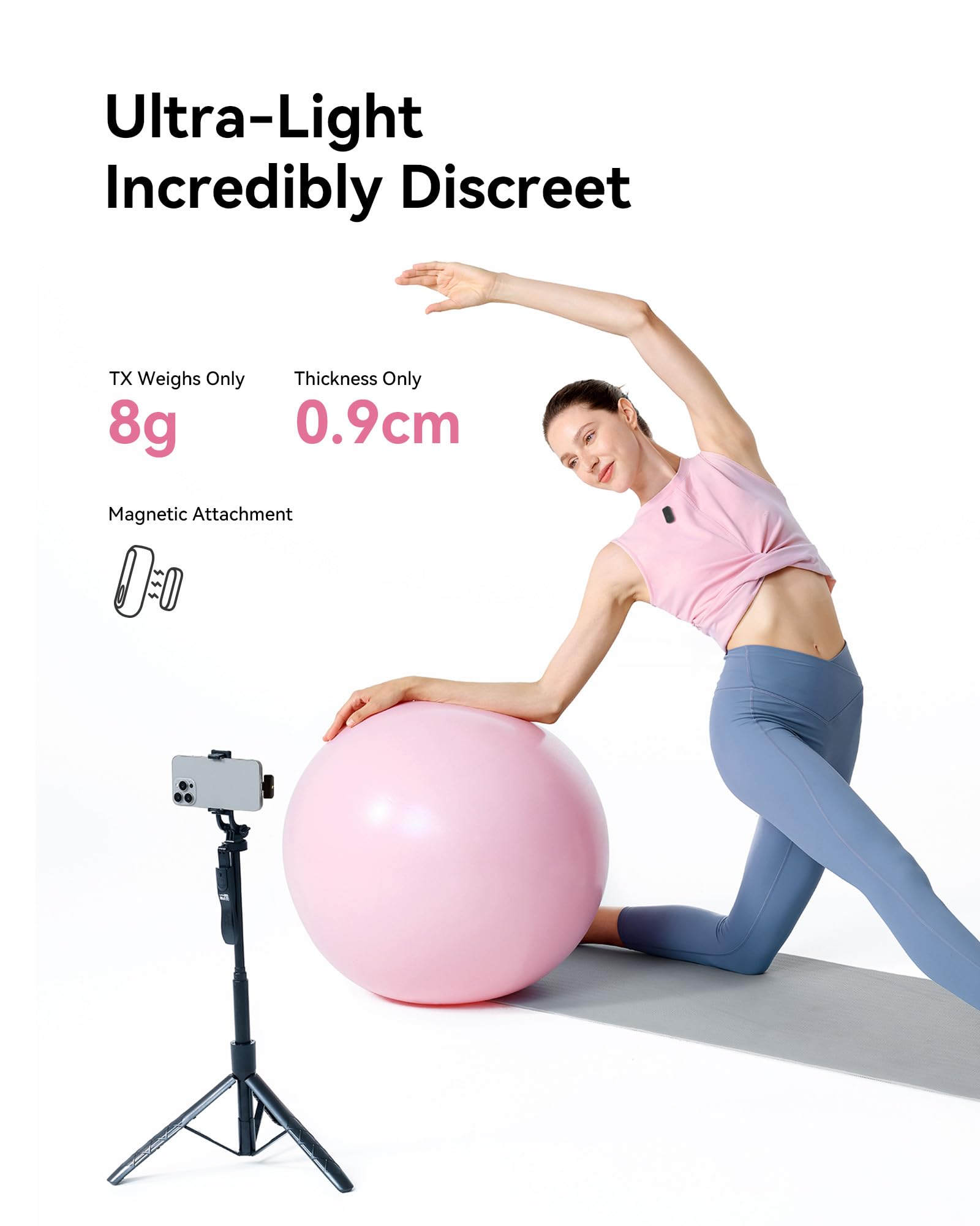 Hollyland LARK A1 Combo Wireless Microphone for iPhone & Android, Pure Sound, 3-Level Intelligent Noise Cancellation, Magnetic Mini Microphone for Vlogging, YouTube, Podcast, TikTok (Black Version)