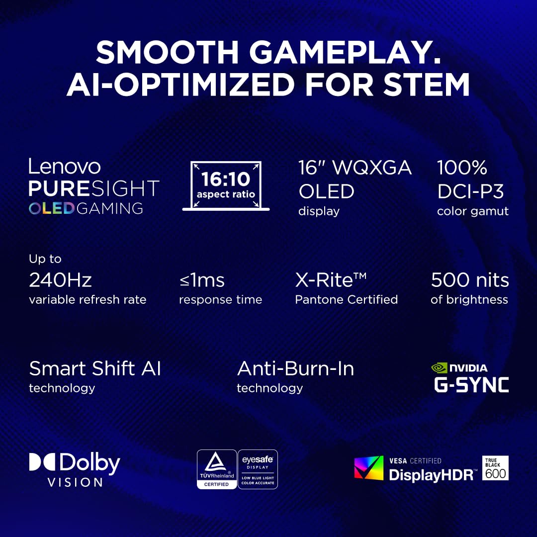 Lenovo Legion 7 16IAX10 AI Gaming Laptop 16" WQXGA OLED 240Hz, Intel Ultra 9 275HX, 32GB RAM, 2TB SSD, RTX 5070 8GB GDDR7, RGB ENG-ARB KB, Win11, Glacier White [83KY001NAX] + 2Y Premium Care