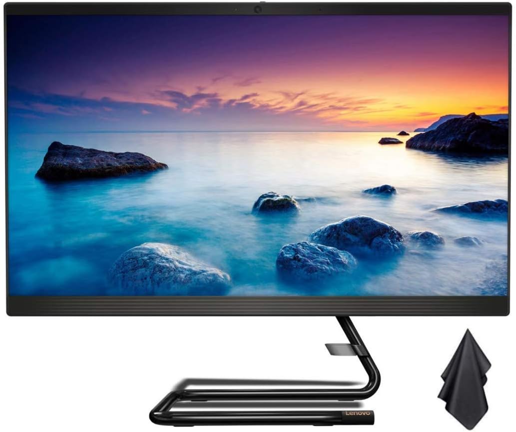 2021 New Lenovo 23.8-inch FHD Non-Touch All-in-One Desktop Computer, Intel Pentium Gold G6400T Processor 3.4 GHz, 32GB RAM, 1TB SSD, Webcam, WiFi, DVD, Windows 10 Home + Oydisen Cloth