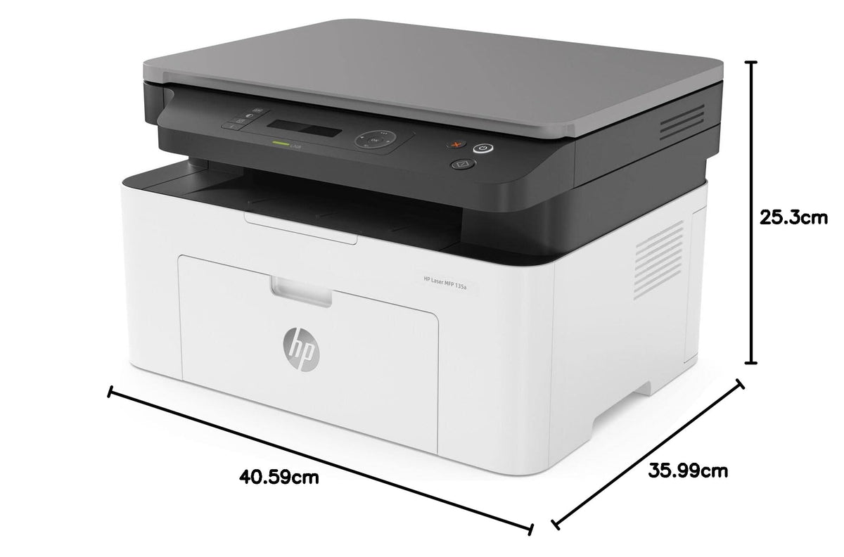 HP Laser MFP 135a Print, Copy, Scan, Multi-Functional All in One Office Printer, 4ZB82A - White