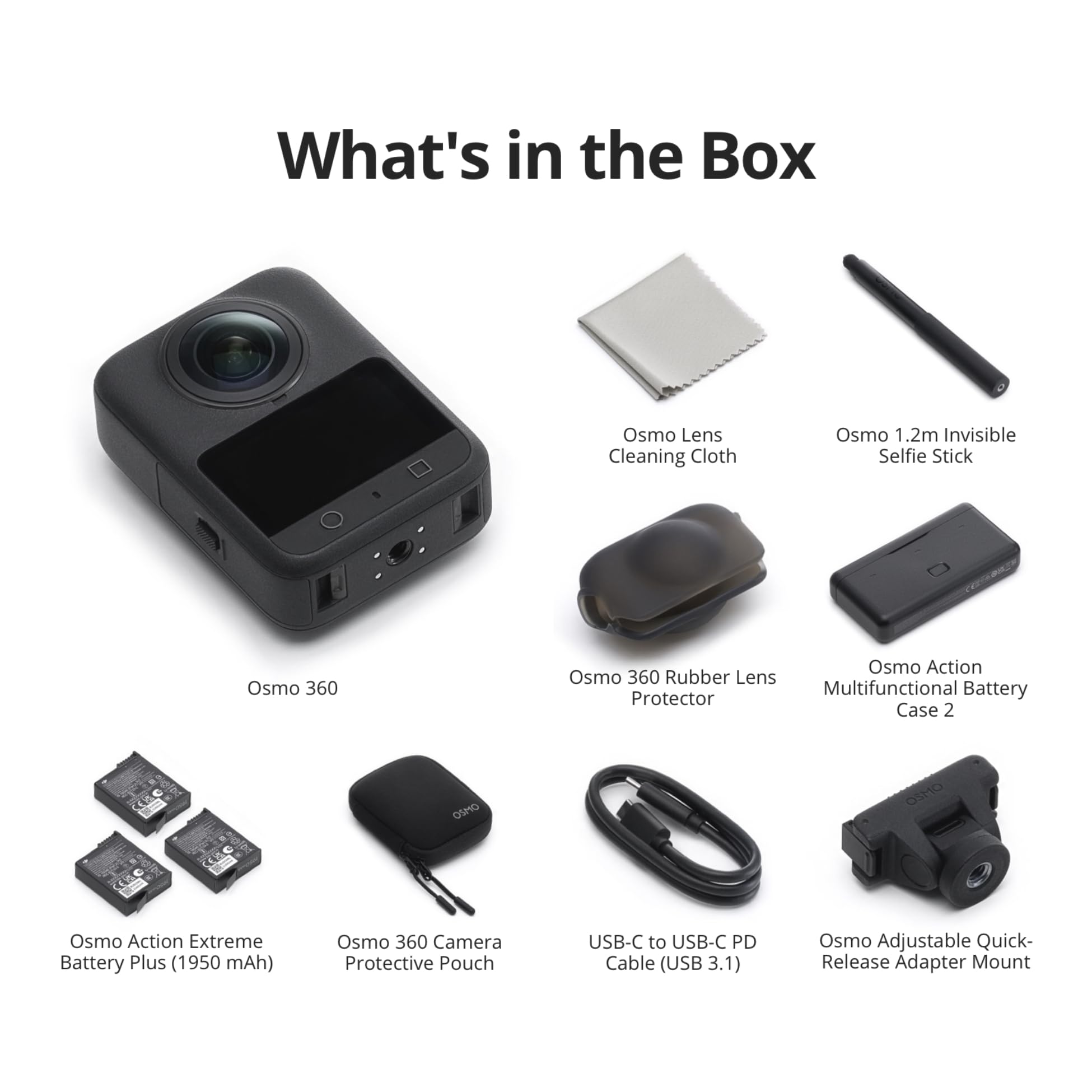 DJI Osmo 360 Adventure Combo, 360 Camera With 1-Inch 360° Imaging, Extended Battery Life With 3 Batteries, Native 8K 360° Video, 4K/120fps & 170° Boost Video, Action Camera for Sports, Vlog