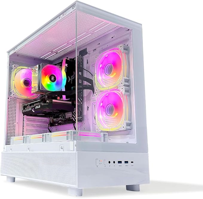 Gaming PC Bundle - Intel Core i5-12400F | RTX 3050 6GB GPU | 16GB DDR4 RAM | 1TB NVMe SSD | Air Cooler | H610 MB | 500W 80+ PSU | 24" Monitor, KYB, Mouse + Headphones | WiFi/BT/Win11 Pro