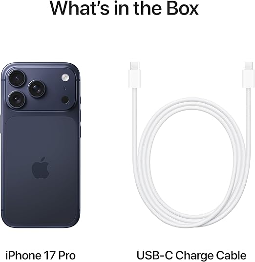 Apple iPhone 17 Pro 256 GB: 6.3-inch Display with ProMotion up to 120Hz, A19 Pro Chip, Breakthrough Battery Life, Pro Fusion Camera System with Center Stage Front Camera; Cosmic Orange