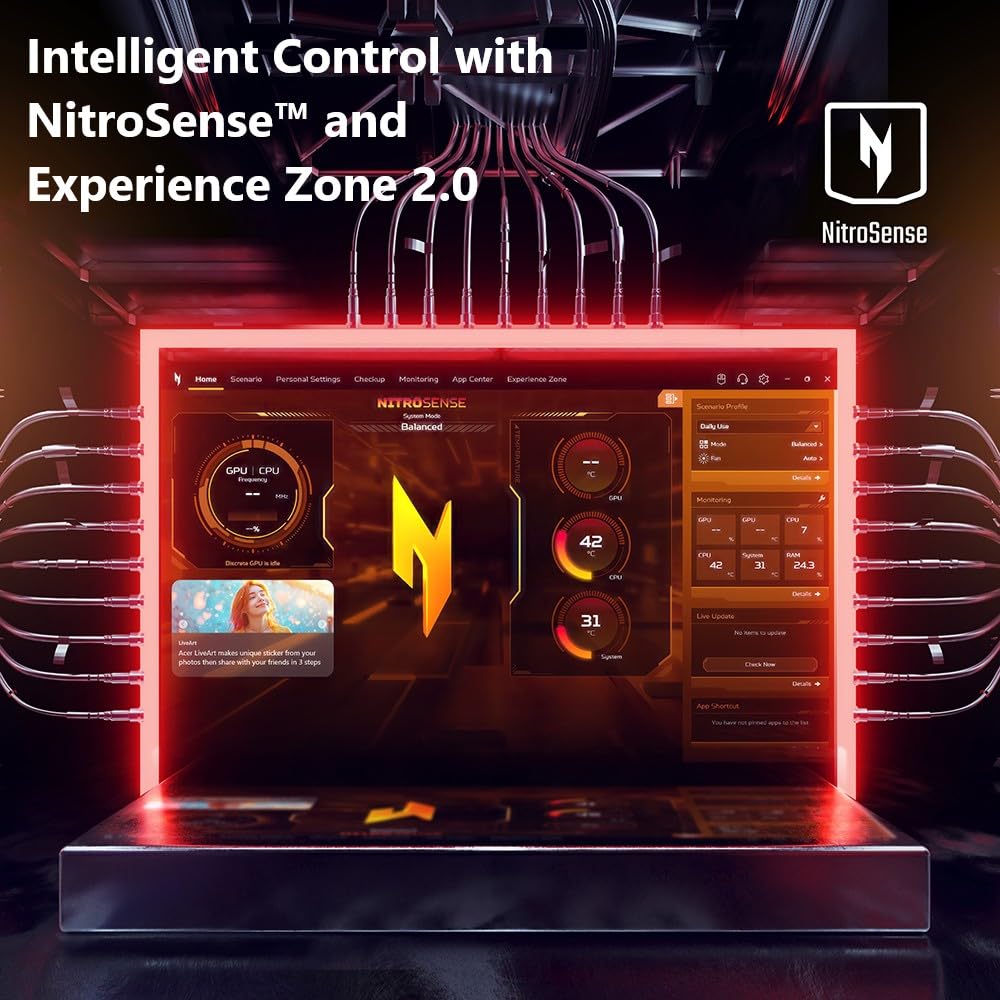Acer Nitro 16S AI Copilot+ PC Gaming Laptop | AMD Ryzen AI 9 365 Processor | NVIDIA GeForce RTX 5070 Ti Laptop GPU | 16" WQXGA IPS 180Hz Display | 32GB DDR5 | 2TB Gen 4 SSD | Wi-Fi 6E | AN16S-61-R5K4