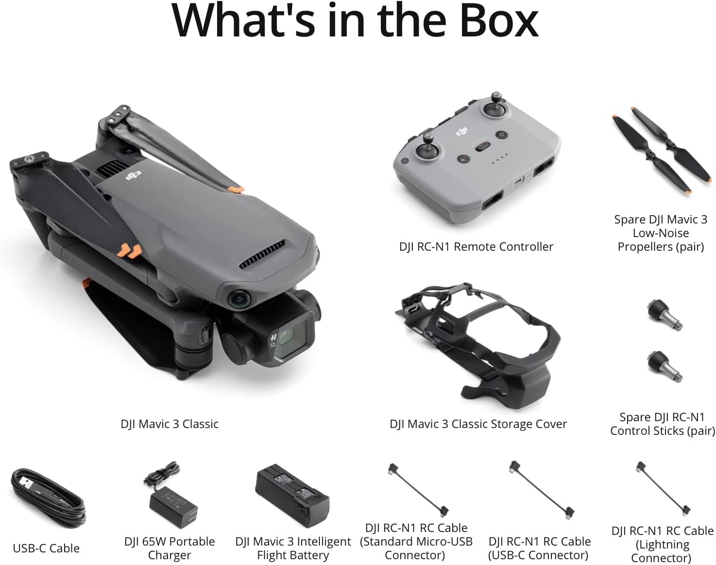 DJI Mavic 3 Classic – Drone with Camera, 4/3 CMOS Hasselblad Camera, DJI RC-N1 Remote Controller, 5.1K HD Video, 46-Min Flight Time, Obstacle Sensing, Drone DJI, 15km Transmission Range, Advanced RTH