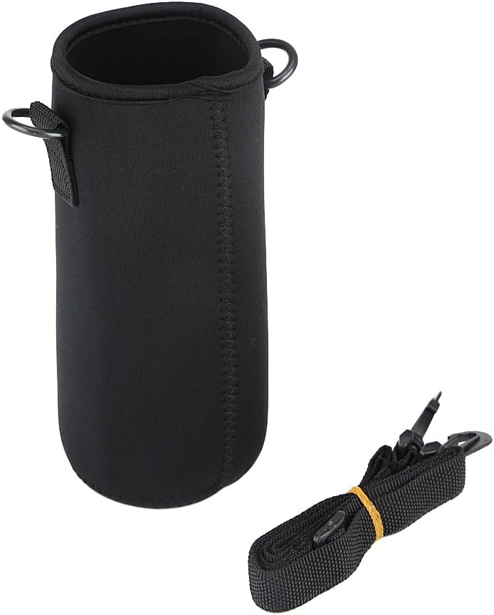 Water Bottle Sleeve, Durable Soft Water Bottle Carrying Pouch, Drink Bottle Holder Bag for Outdoor Camping Hiking Fishing 26cm Black Diochepkybwndt5g-03