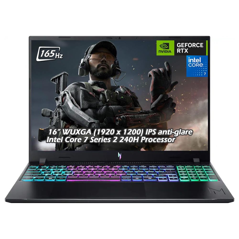 Acer Nitro V 16" WUXGA 165Hz Gaming Laptop | Intel Core 7 240H Processor | NVIDIA GeForce RTX 5060 | 16GB DDR5 2TB SSD | Backlit KB Wi-Fi6E Bluetooth Win11 Obsidian Black | w/USB Hub, W/GaLiMu