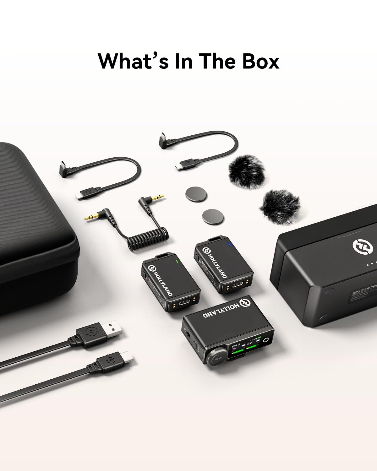 Hollyland LARK MAX Wireless Microphone, ENC Noise Canceling, Studio Audio Quality, 22H Duration, 820ft Range, 8GB Storage Recording Mic, Compatible with DSLR Camera, iPhone, Android and PC, black