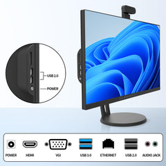 24” All-in-One Computers, Intel i5 Quad-Core Windows 11 Desktop Computer with Camera, 16G Ram 512G SSD IPS HD Display, WiFi Bluetooth for Home Entertainment Business Office