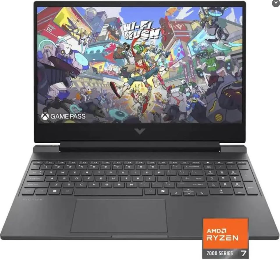 HP Victus 15.6" 144Hz Full HD Gaming Laptop | AMD Ryzen 7 7445HS | NVIDIA GeForce RTX 4050 | Copilot | Backlit | 16GB DDR5 RAM | 512GB SSD | Mica Silver | Windows 11 Home |