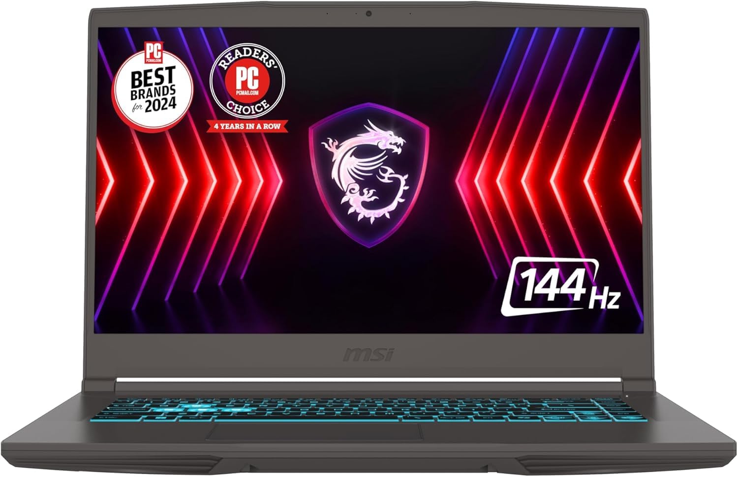 MSI Thin 15 Gaming Laptop 15.6" FHD IPS 144Hz Intel Octa-core i5-13420H (Beats i7-11800H) 16GB RAM 512GB SSD GeForce RTX 4050 Backlit USB-C Win11Pro w/ICP Hub(Upgraded)