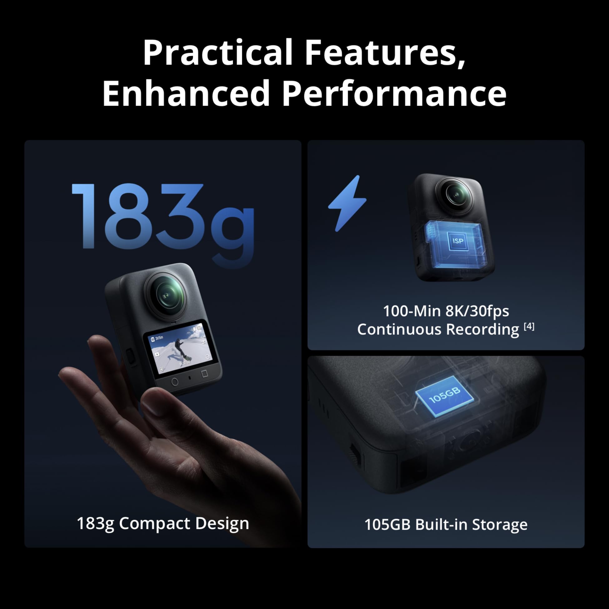 DJI Osmo 360 Adventure Combo, 360 Camera With 1-Inch 360° Imaging, Extended Battery Life With 3 Batteries, Native 8K 360° Video, 4K/120fps & 170° Boost Video, Action Camera for Sports, Vlog