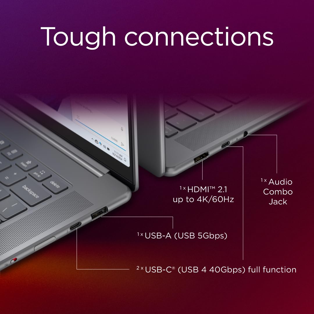 Lenovo Yoga Slim 7 Aura Edition, CoPilot+ PC AI Boost 47 TOPS, 15.3" 120Hz 2.8K Touch, Intel Core ultra 7 258V, 32GB RAM, 1TB SSD, Intel Arc Graphics 140V, Bklit Eng-Arb KB, Luna Grey - [83HM000XAX]