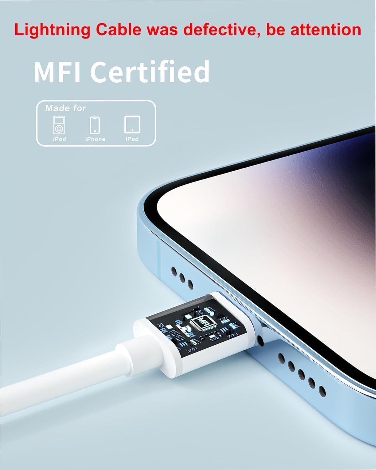 20W USB C Fast Charger with braided Lightning cable, Lightning fast charger, USB-C to Lightning Cable with 20W Charger, Fast Charging Kit, Compatible with iPhone 14/14 Pro/14 Pro Max/13/12/XS Max/iPad