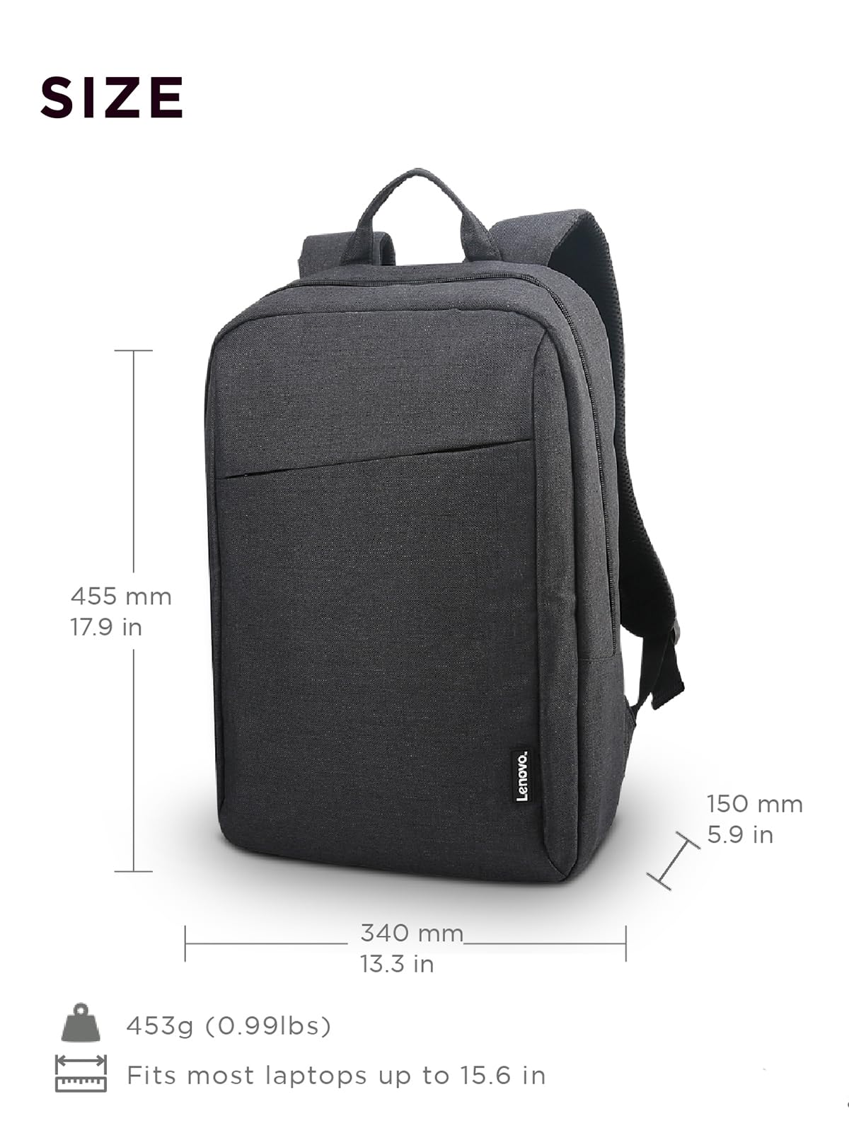 Lenovo B210 15.6 inch Casual Laptop Backpack, Black