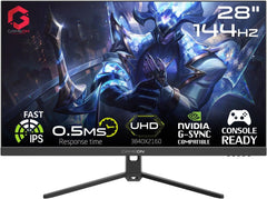 GAMEON GOP28UHD144IPS Pro-Series, Black Gaming Monitor 28 Inch, 3840x2160p 4K UHD IPS Panel, 144Hz Refresh Rate, 0.5ms Response Time, Adjustable Stand, Supports PS5