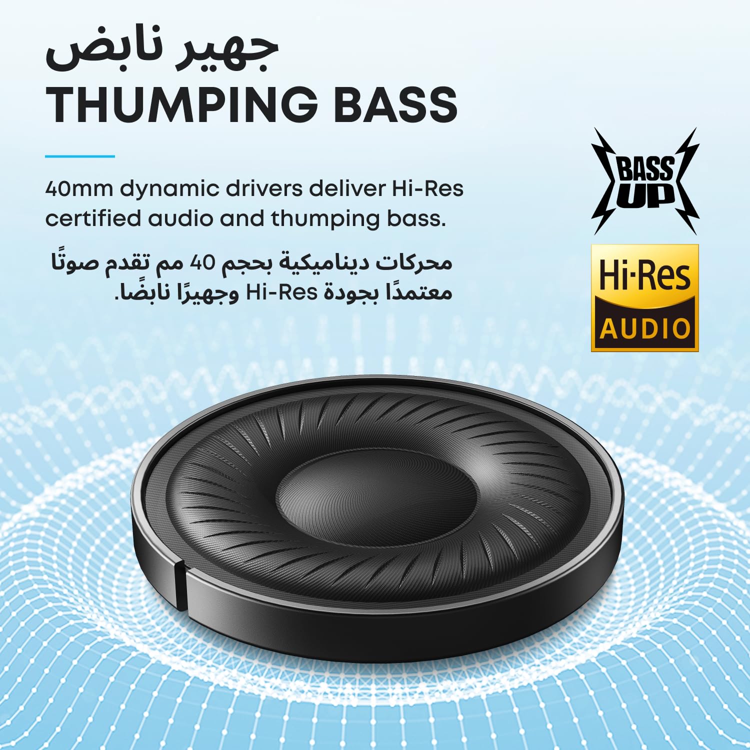 Soundcore by Anker Q20i Hybrid Active Noise Cancelling Headphones, Wireless Over-Ear Bluetooth, 40H Long ANC Playtime, Hi-Res Audio, Big Bass, Customize via an App, Transparency Mode