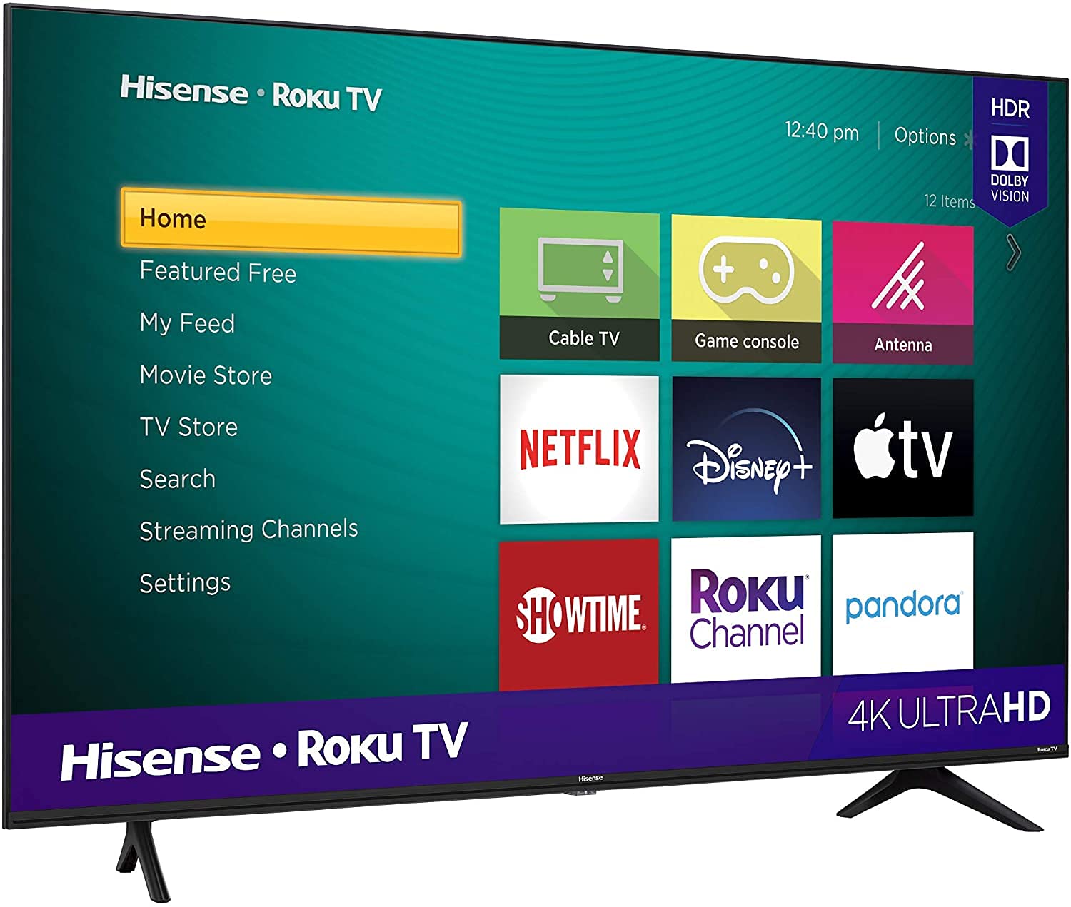 Hisense 50 Inch TV 4K UHD Smart TV, With Dolby Vision HDR, DTS Virtual X, YouTube, Netflix, Freeview Play & Alexa Built-in, Bluetooth & WiFi Black Model 50A61GTUK - 1 Year Full Warranty.