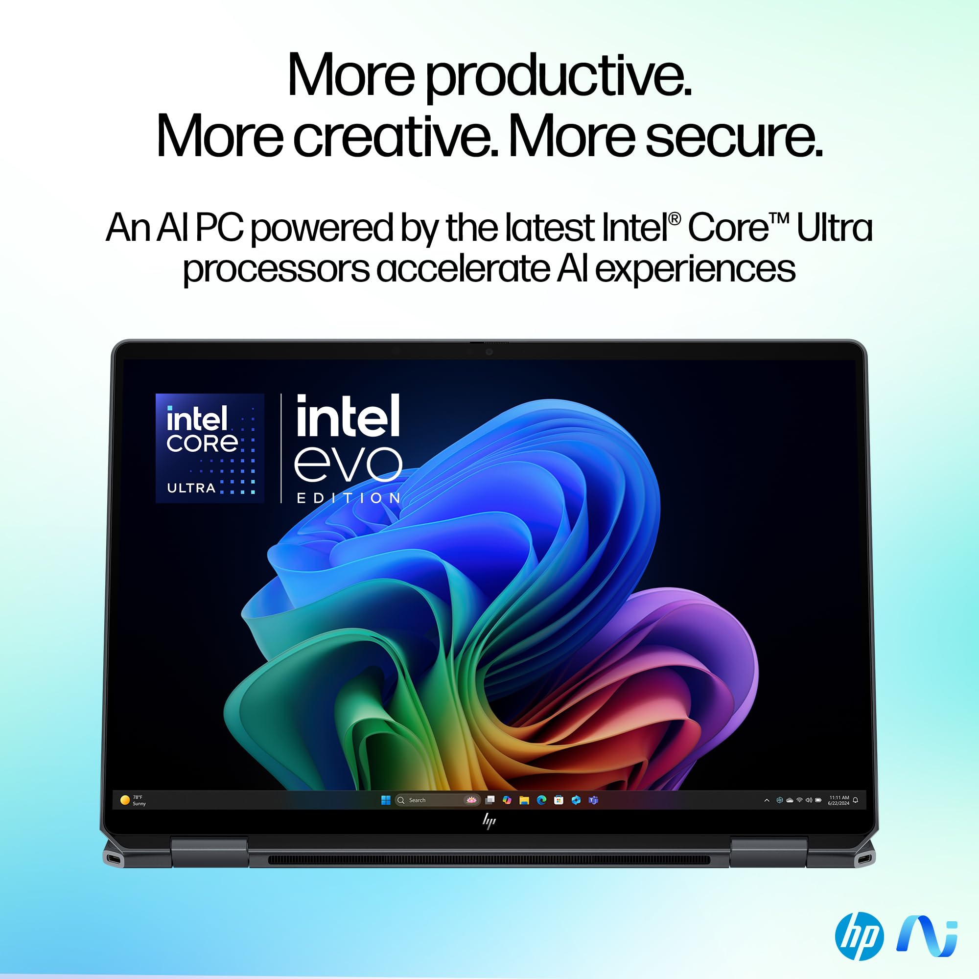 HP OmniBook Ultra Flip Laptop 14-fh0002ne, Intel Core Ultra 7-256V, 14" 3K OLED Touch Display, 16GB LPDRR5 RAM, 1TB SSD, Intel® Arc™ Graphics, Eng/Ar KB, Win11, Atmospheric blue [B13Y6EA]