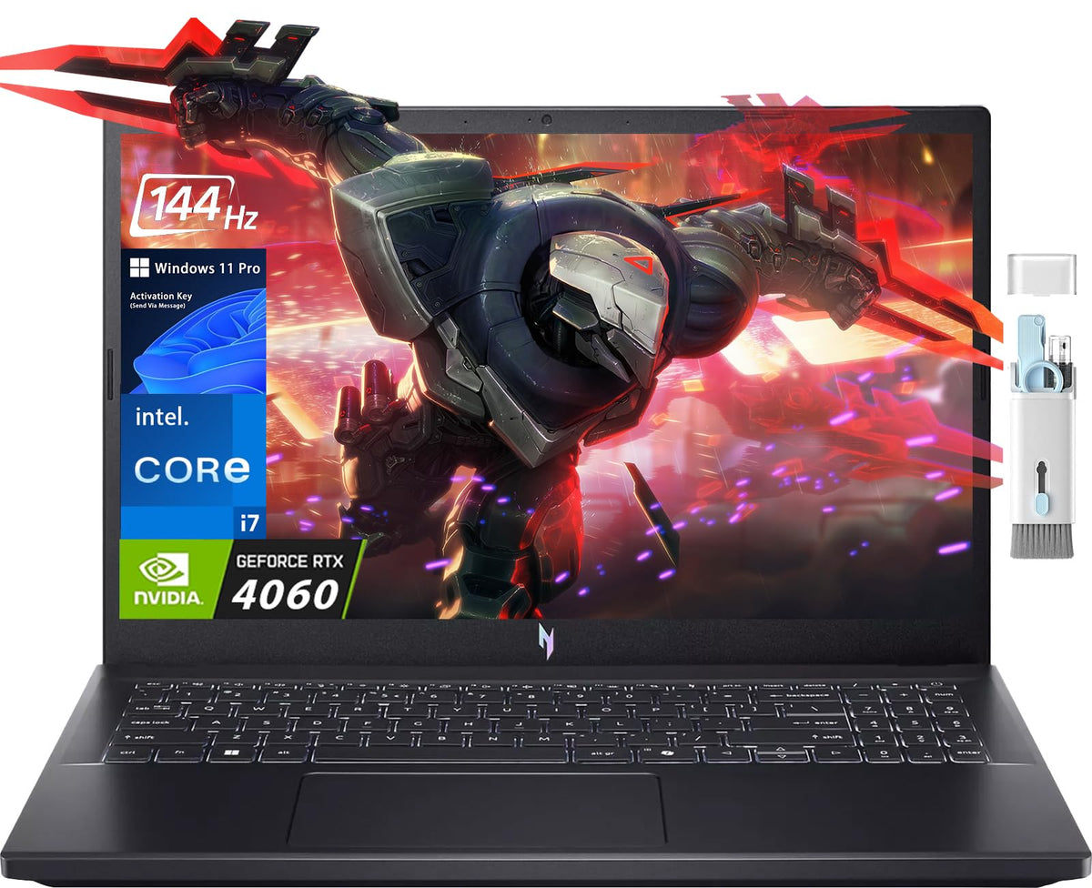 acer 2024 Nitro V 15 Gaming Laptop, 15.6" FHD 144Hz IPS Display, Intel 13th Gen i7-13620H Up to 4.90 GHz, GeForce RTX 4060, 64GB DDR5, 1TB SSD, Backlit Keyboard, Wi-Fi 6, Windows 11 Pro, with Brush