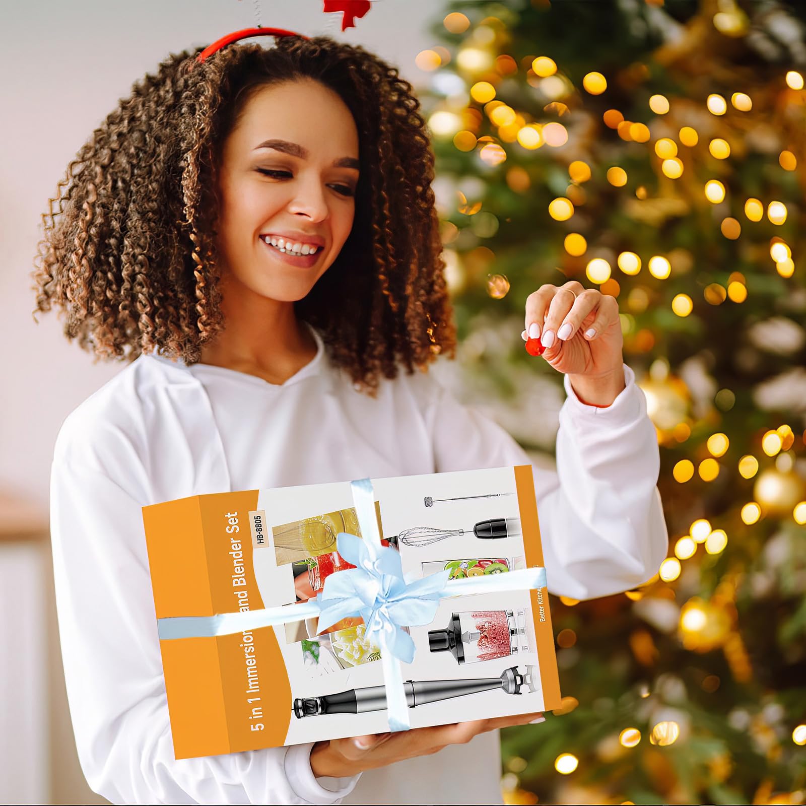 Turelar Immersion Blender Handheld Corded Hand Blenders Set 1100W, Trigger Variable Speed 5 in 1 Stick Emulsifier with Chopper, Whisk and Frother for Soup, Baby Food and Smoothies