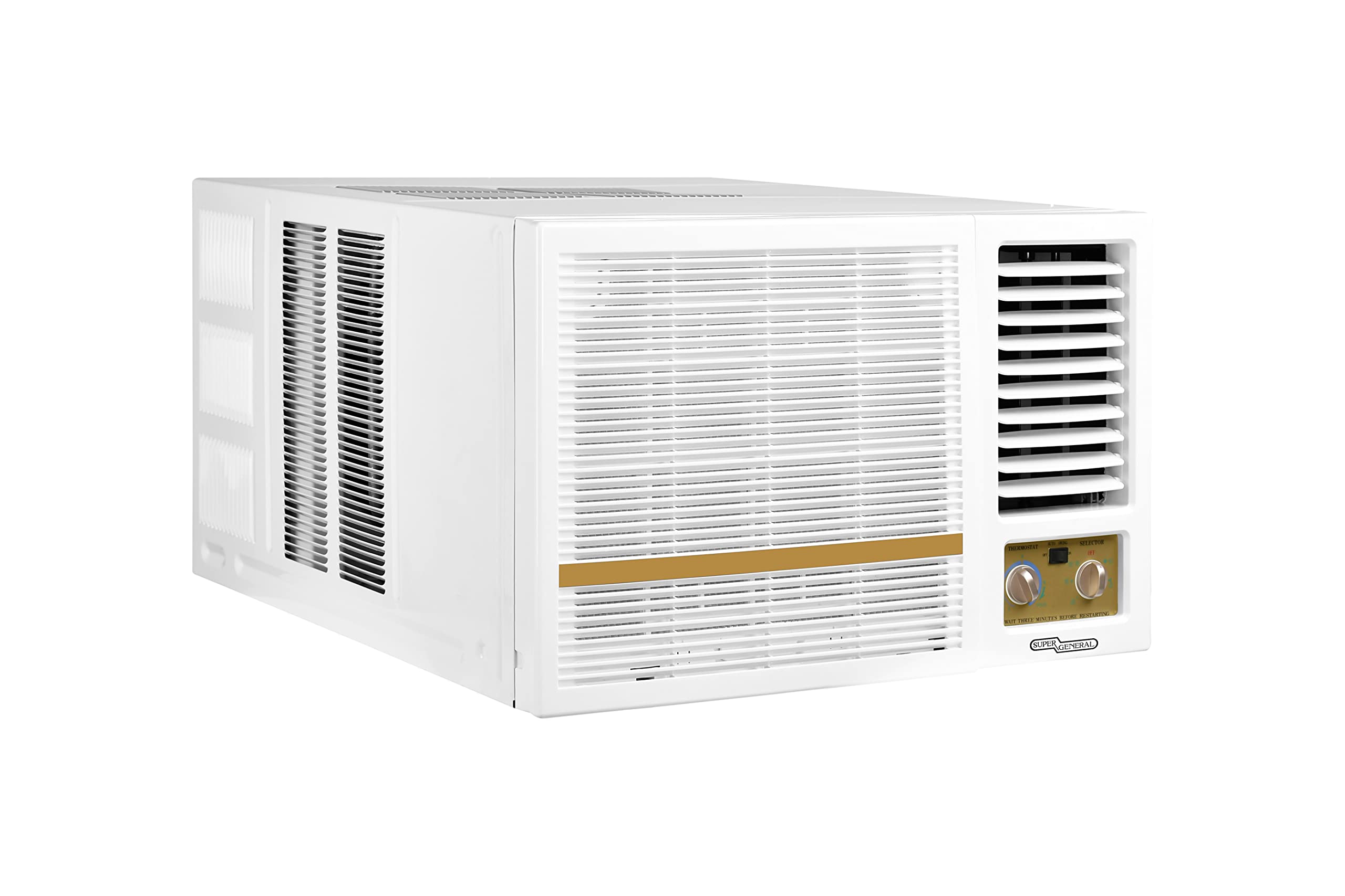 Super General 1.5 Ton Window Air Conditioner, 18000 BTU, Rotary compressor, SGA-19-41HE, White, 74.6 x 81.5 x 51.5 cm, 1 Year Warranty