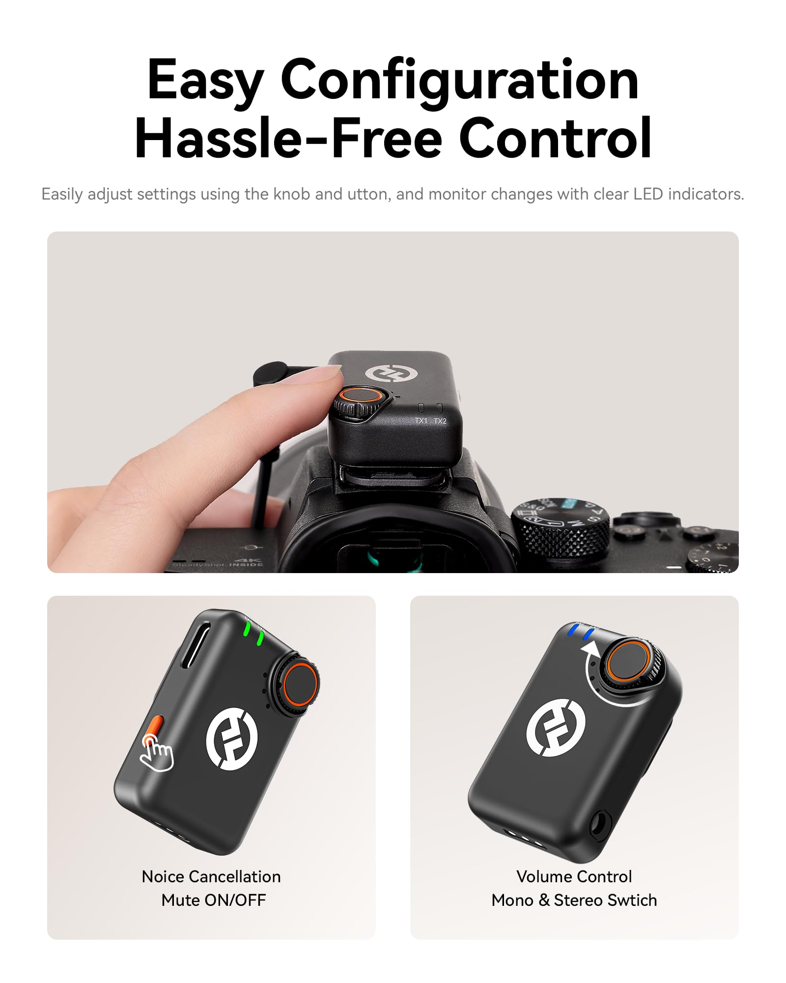 Hollyland Lark M2S Ultimate Combo (Camera RX+Lightning RX+Type-C RX) Wireless Lavalier Microphone for iPhone/Camera/Android/PC, Compact Mic, Titanium Clip, Noise Cancelling, Vlog