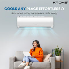 KROME 2.5 Ton AC, Split Air Conditioner with Advanced Rotary Compressor Technology, 30000 BTU, Low Noise, Environment Friendly R-410a, Smooth Operations, 5 Year Compressor Warranty White KR-AR30TT3